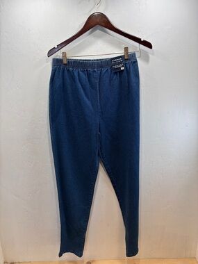 Avenue Blue Dark Indigo Relaxed Stretch Denim Legging | Jeggings Size 16 W | NWT